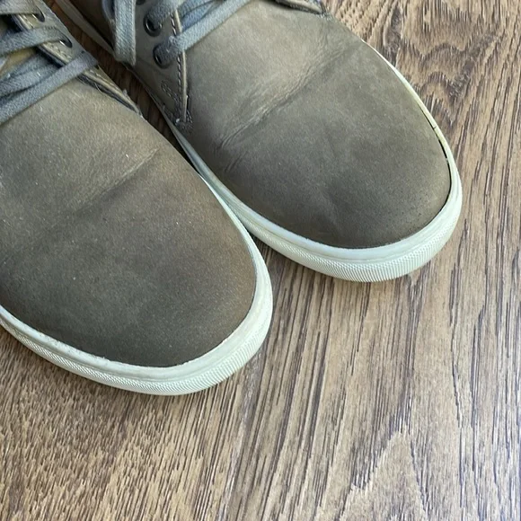 Steve Madden Shoes Mens Sz 10.5 Gray Leather Sneakers Camden 667 Casual Lace Up - Picture 2 of 6